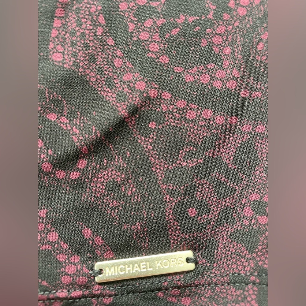 Michael Kors Burgundy Paisley Chain-Trim Blouse - Picture 4 of 10